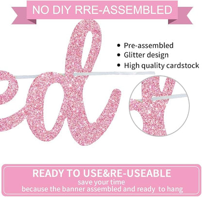 BEISHIDA Pink Just Married Banner - Image 3