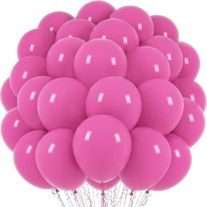 Voircoloria 66pcs Retro Hot Pink Blush Latex Party Balloons, 12inch | by Voircoloria