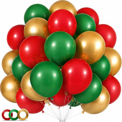 30 Pcs 18in Red Green Gold Latex Balloons - Image 4