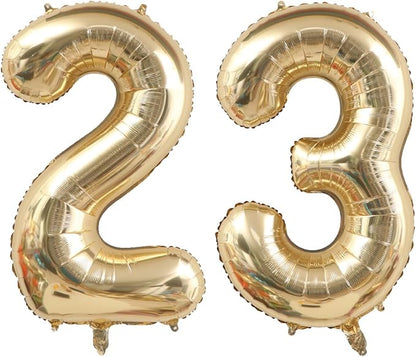 Light Gold 23 Number Balloons 40 Inch White Gold Giant 32 Foil Mylar Helium | by ANGEL+Q+HOUSE