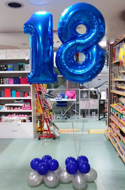 18 Balloon 40 inch Dark Blue Number Balloons - Image 3