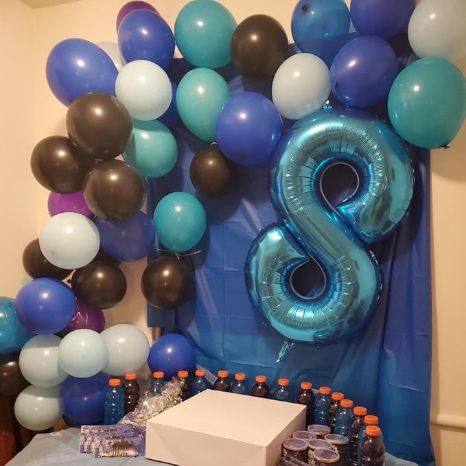 Blue Number 40 Birthday Balloons, 40 Inch Large Blue Foil Number 4 and 0 - Image 4