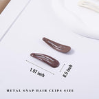 20 PCS Metal Snap Hair Clips Water Drop No Slip Barrettes for Women Bright Small Hair Clips For Thick And Thin Fine Hair,Green Red Brown Yellow Dark Blue,1.97 x 0.5 In.