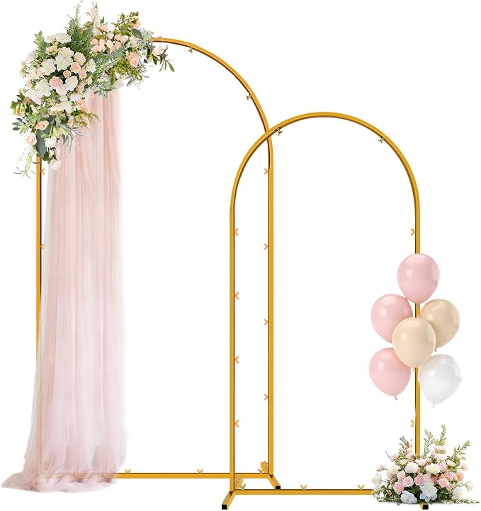 Metal Arch Backdrop Stand, 7.2FT+6FT Wedding Arches Frame, Balloon Arch Backdrop by Chesjin
