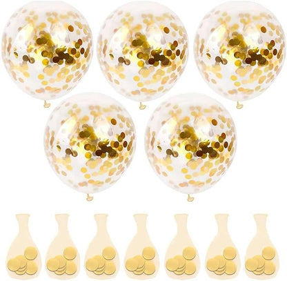 50pcs Gold Confetti Latex Balloons, 12 inch Gold Balloons - Image 2