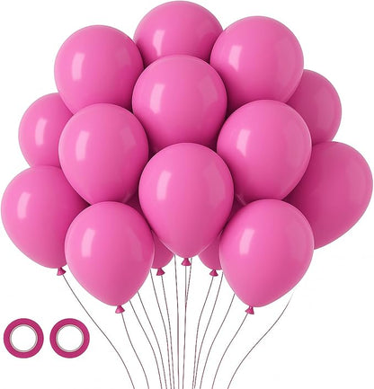 Voircoloria 105pcs Retro Hot Pink Party Latex Balloons, 12inch | by Voircoloria