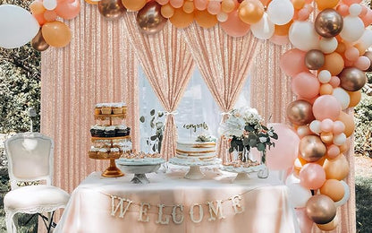 Rose Gold Sequin Backdrop Curtain 6 Pcs 2ftx8ft Wedding Party Backdrop Silver - Image 6