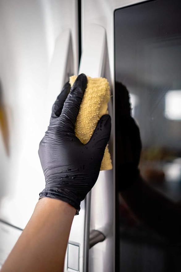LW Concept Black Nitrile Disposable Gloves - Latex & Powder-Free (Small, Box of 100)