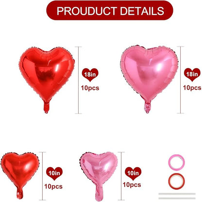 TONIFUL Red and Pink Heart Balloons and Sweet Love Balloon Kit Valentine’s Day - Image 2
