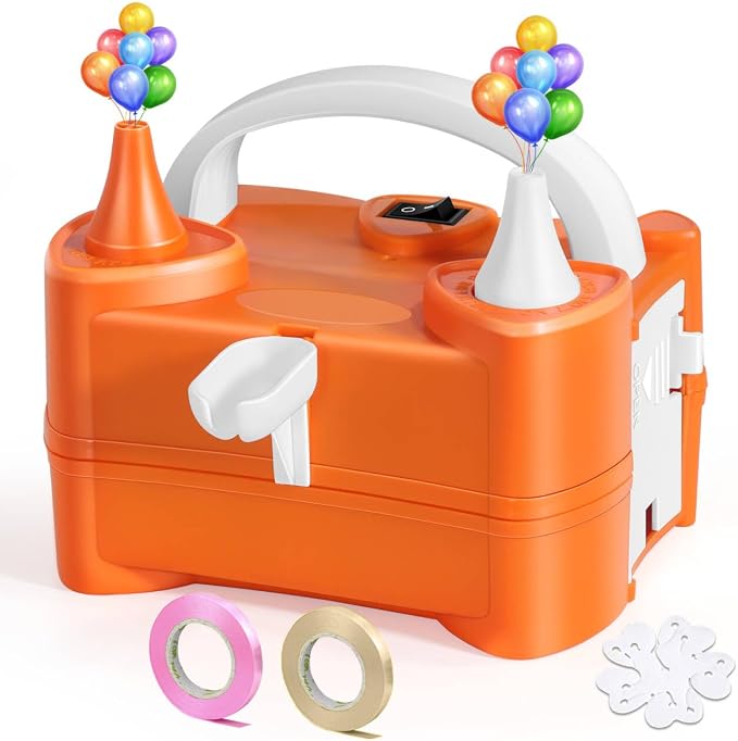 Electric Balloon Pump, Dual-Nozzle Portable Balloon Pump, Electric Balloon by JORETLE