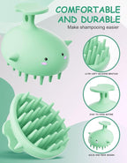 Scalp Massager Hair Growth Shampoo Brush, Silicone Scalp Scrubber Shower Scalp Brush for Hair, Head Massager Scalp Exfoliator for Dandruff Removal, Wet Dry Scalp Massage Tool for Hair Care, Green