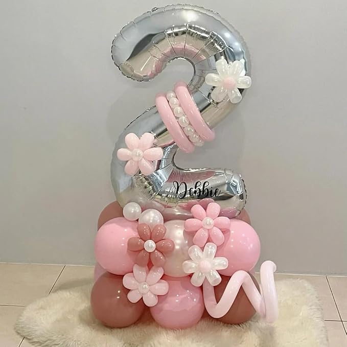 40 inch Silver Number Balloon Giant Foil Helium Balloons Silver Number 7 Balloon - Image 6