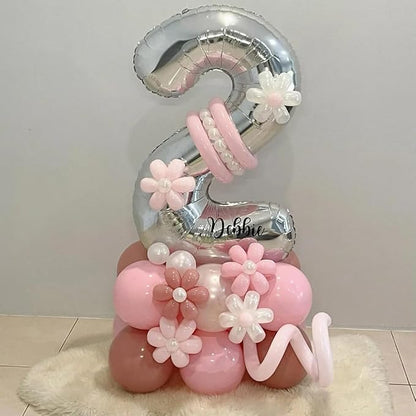 40 inch Silver Number Balloon Giant Foil Helium Balloons Silver Number 7 Balloon - Image 6