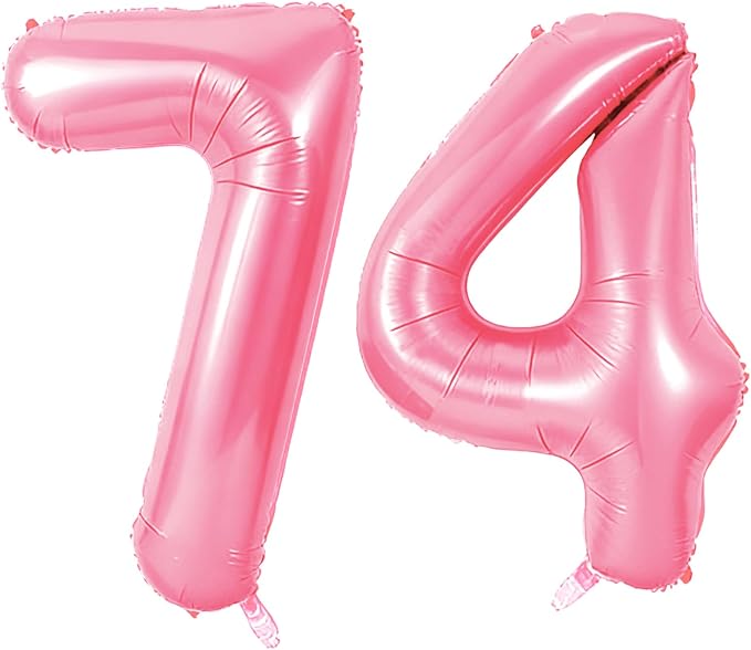 Number 74 Balloons for 74th Birthday Party Decorations, 0-100 Large No.74 by Joycard