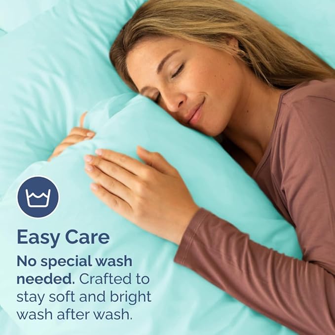 King Pillow Cases - 2 Pack - Super Soft Pillowcase Covers - Envelope Enclosure - Hotel Quality Pillow Protectors - Wrinkle Free, Shrink and Stain Resistant - Machine Washable - 20" x 40" (Spa Blue)