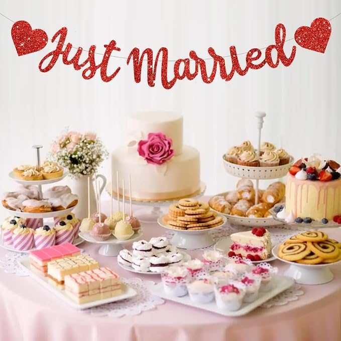 BEISHIDA Red Just Married Banner - Image 6