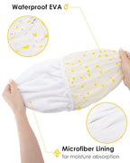 Auban Shower Cap, Shower Cap for Women Terry Cloth Lined EVA Exterior Reusable Double Layer Waterproof, Large Bath Hair Cap for All Hair Lengths (Yellow)