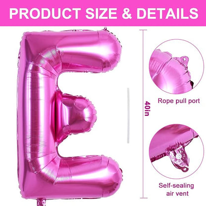 TONIFUL 40 Inch Large Rose Red Letter E Balloons - Image 3