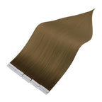 Full Shine Invisi Edge Tape in Hair Extensions Human Hair 24 Inch Color R3 Dark Brown to 8 Light Brown Machine Virgin Wire Hair Extensions Real Human Hair 12.5Grams 5Pcs for Casual Outings Add Length