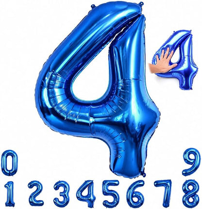 TONIFUL 40 Inch Navy Blue Number 4 Balloons Large Foil 4th Birthday Decor | by TONIFUL