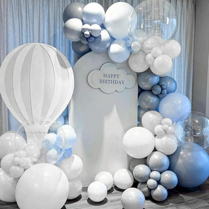 Dusty Blue and White Balloon Garland Arch Kit - Image 4
