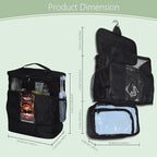 Large Mesh Shower Caddy,Portable Shower Bag Tote Basket,Hanging Quick Dry Toiletry Caddy for College Dorm, Bathrooms, Gyms, Travel, Camping, Swimming, and RVs(with straps) (Black)