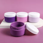 Travel Containers for Toiletries, Silicone Cream Jars BPA-Free, Leak-proof 2oz Travel Size Containers, Portable Size Silicone Jars with Lid for Cosmetic Face Hand Body Cream (4 Pack)
