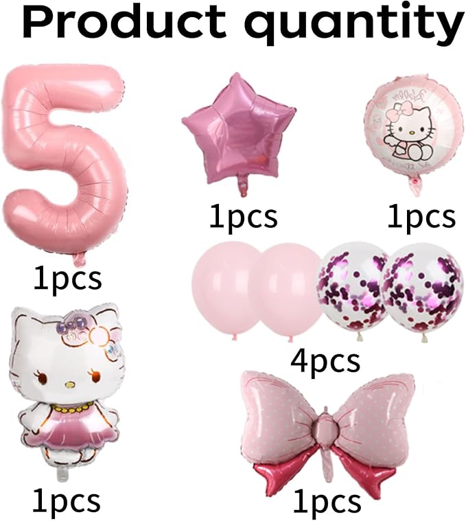 Cartoon Party Balloons, Cute Number 5 Balloon - Image 3