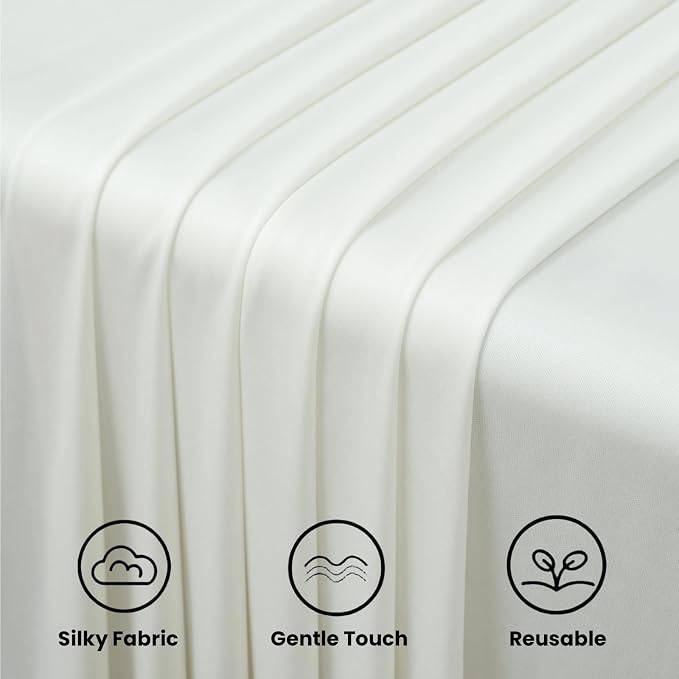 10 ft x 10 ft Wrinkle Free Ivory Backdrop Curtain - Image 4