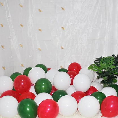 300 Pack Red Green and White Balloons - Image 3