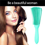 Detangling Brush for Women's Afro American/African 3a to 4c Kinky, Wavy, Curly, Coily Hair - Knots Detangler and Scalp Massage Comb for Wet/Dry/Oil/Thick/Long Hair (2 pcs, Purple-Green)