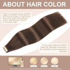 Human Hair Tape in Extensions Dark Brown 20 Inch Invisible Tape in Hair Extensions Human Hair for Women Hair Extensions Real Human Hair Tape in
