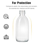 Tecohouse 2 Pack Glass Spray Bottles, 250ml Small Glass Bottles for Cleaning Solutions, Spray Bottles for Essential Oils, Plants, with Durable Nozzle, Labels, Funnel - Clear