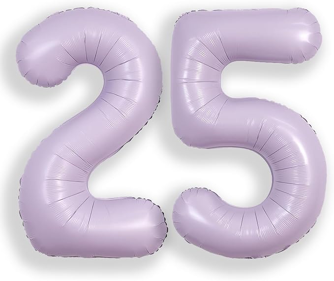 SUWEN 40 Inch Light Purple Lavender Big 25 Balloon Number Foil Helium 0-9 | by SUWEN