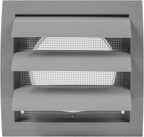 Repa Market 4 Inch Gray Dryer Vent Hood/Duct Cover for Walls or Ducting/ABS Plastic Grille with Flaps & Insect Screen/Exhaust and Dryer Vent Covers for Indoor & Outdoor Use
