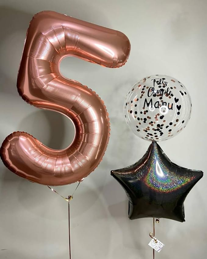 Rose Gold 5 Balloon - Image 2