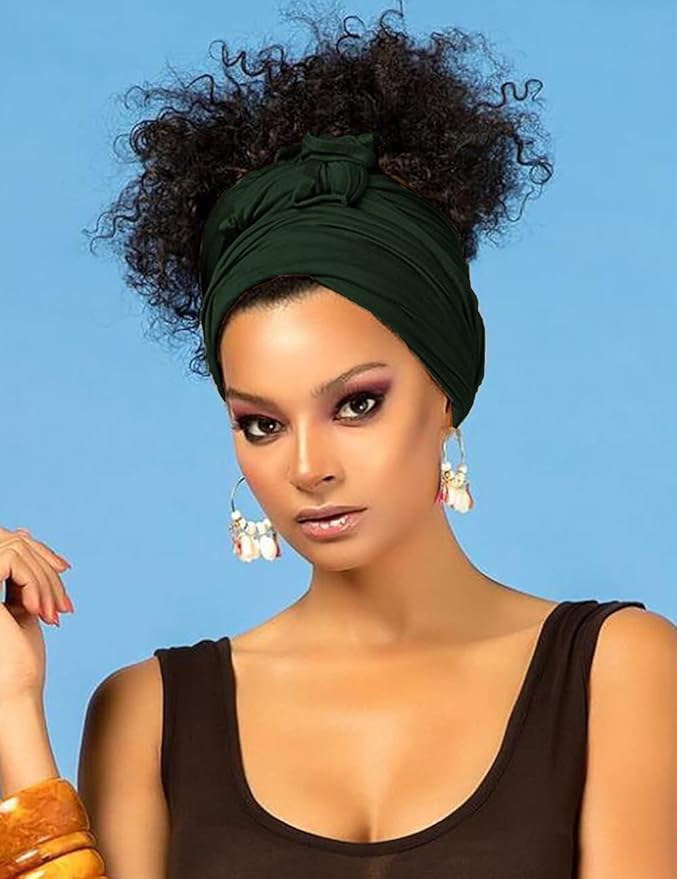 Harewom Head Wraps for Black Women Stretch Head Scarf Long African Hair Wraps Turban Headwraps Jersey Headbands