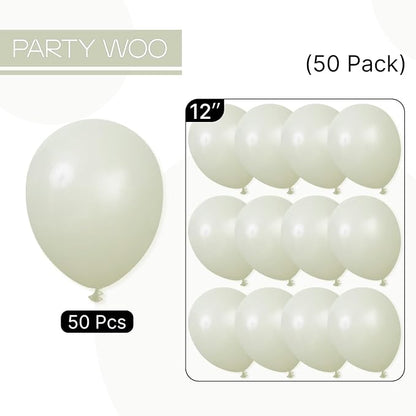 PartyWoo Sage Green Balloons 50pcs Boho Dusty Olive Green Color | 12 Inch - Image 7