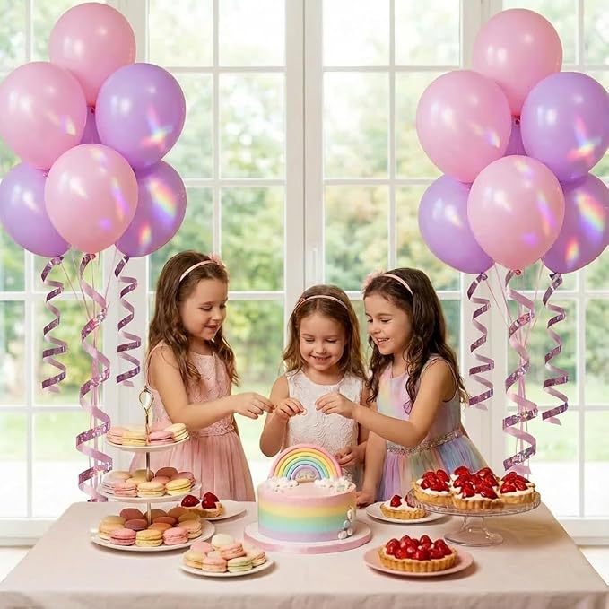 500 Yards Pink Curling Crimped Ribbon Pink Balloon String Shiny Metallic Roll - Image 5