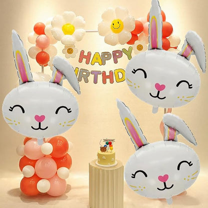 Bunny Balloons Easter Balloon Bunny Birthday Party Decorations Rabbit Head Foil - Image 6