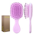Mini Hair Bursh for Women and Girls, Protable Travel Size Hair Brush for Pockets Purses, Mini Detangler Brush for All Hair Types, Small Paddle Brush for Detangling(Purple)
