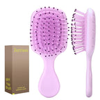 Mini Hair Bursh for Women and Girls, Protable Travel Size Hair Brush for Pockets Purses, Mini Detangler Brush for All Hair Types, Small Paddle Brush for Detangling(Purple)