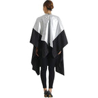 Professional Salon Cape Polyester Haircut Apron Shampoo & Chemical Resistant Haircut Cape,54”x62”,Silver & Black,C007011C-S