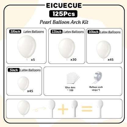 Pearl White Balloon Arch Kit - Image 3