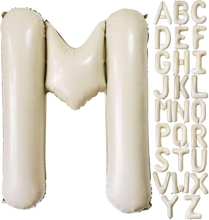 Cream White Letter M Balloons by Lovoir