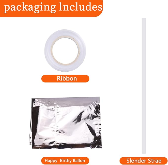 PIGETALE Silver Happy Birthday Balloons Banner, 16 Inch 3D Aluminum Foil - Image 7