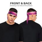 Men Women Beauty Skinny Sports Sweatbands Head Accessories for Running Fitness Shower, Long Multi Style Pink Glitter Pattern Head Ribbon Headwear