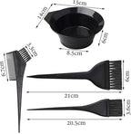 Professional Hair Dye Kit - Hair Coloring Bowl, Mixing Brush, Applicator Brush, Hair Clips, Ear Covers & Cape for Home Salon Use, All Hair Types (1 Set)