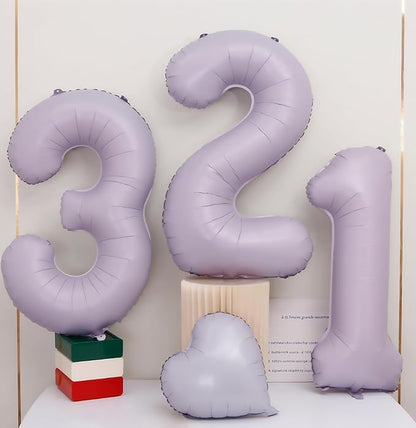 Pastel Purple 20 Number Balloons, 40 Inch Light Purple 20 Balloons Large Helium - Image 2