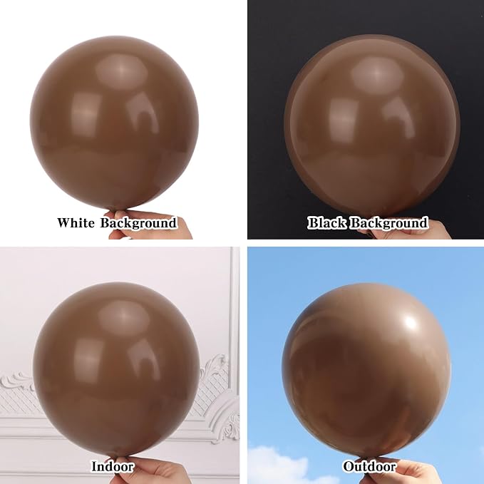 RUBFAC Brown Balloons Different Sizes Light Brown Party Balloon 154pcs | - Image 4